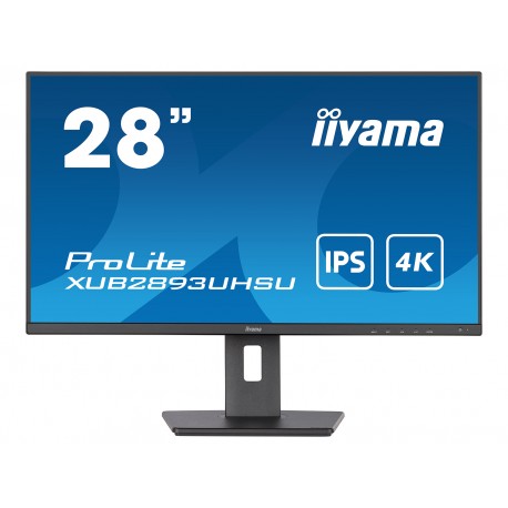 Monitor IIYAMA ProLite XUB2893UHSU-B5 28", 4K, IPS, HDMI, DP, USB HUB, PIVOT, SWIVEL, GŁOŚNIKI, AUDIO