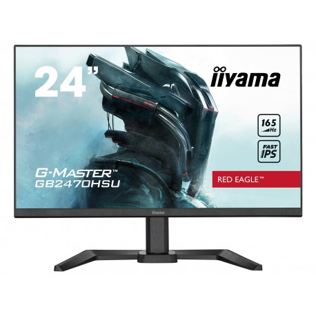 Monitor IIYAMA G-Master GB2470HSU-B5 Red Eagle 23,8", FULL HD, IPS, 165 HZ, 0.8 MS, HDMI, DP, USB HUB, PIVOT, GŁOŚNIKI, 