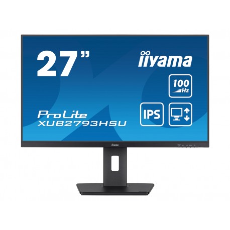 Monitor IIYAMA ProLite XUB2793HSU-B6 27" Full HD, IPS, DP, HDMI, USB 2.0, AUDIO, GŁOŚNIKI, PIVOT, SWIVEL